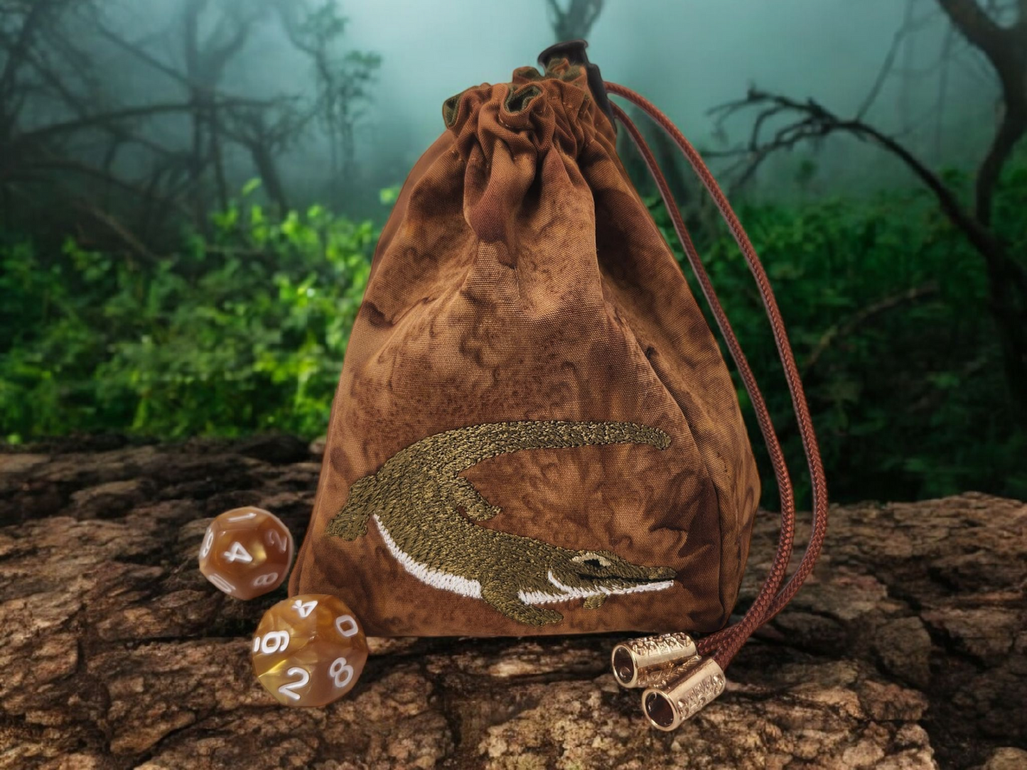 Crocodile dice bag