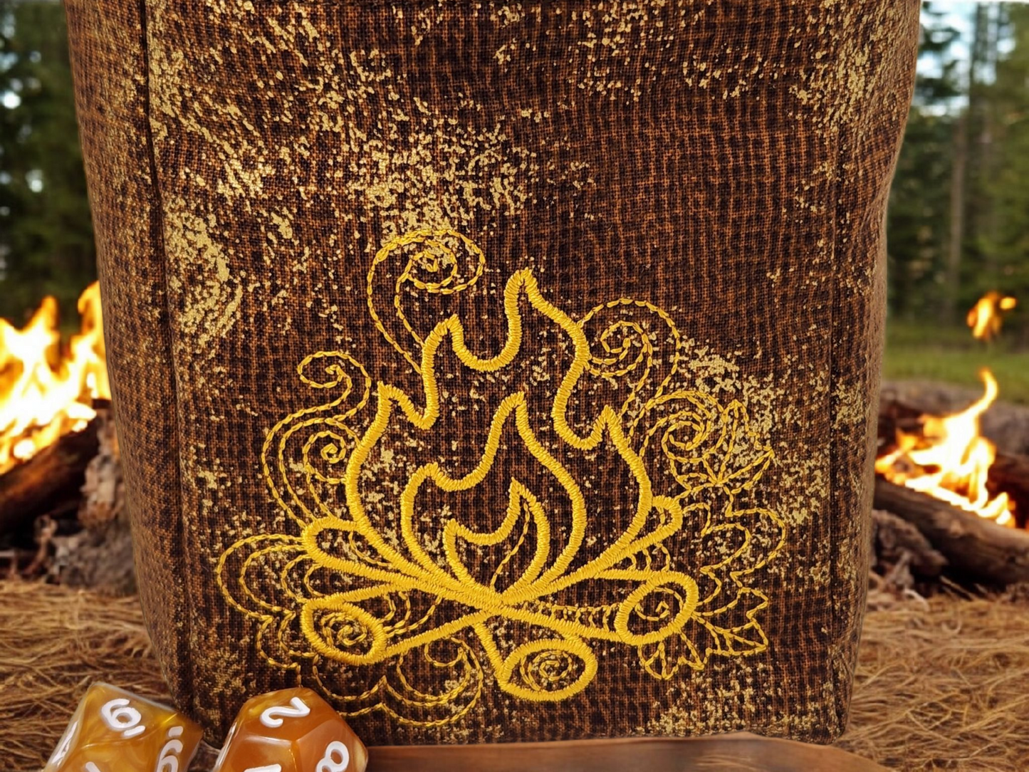 Campfire dice bag