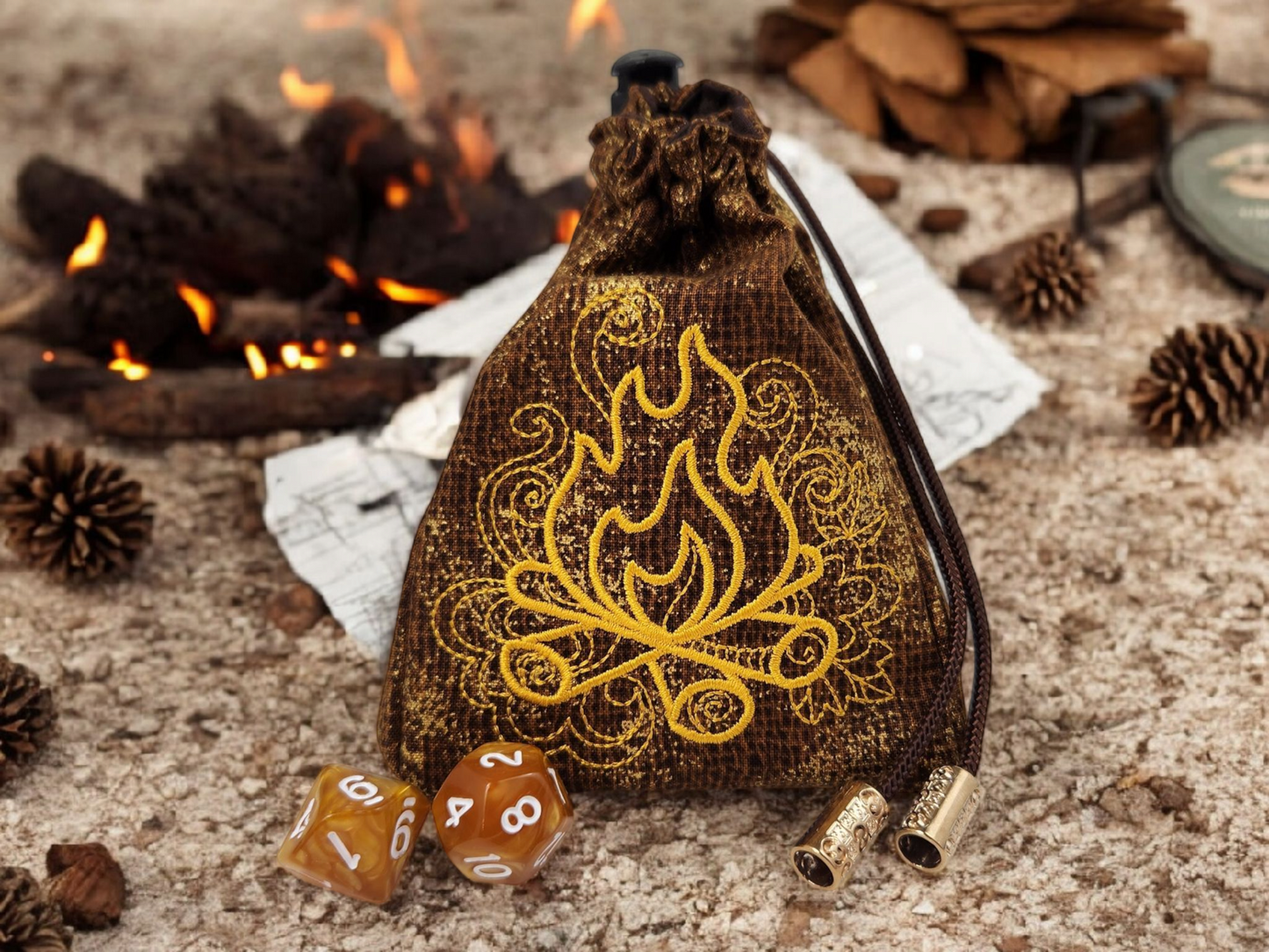 Campfire dice bag