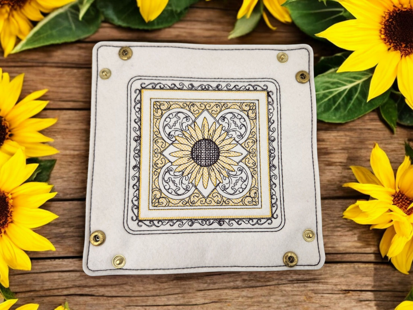Decorative Sunflower dice tray