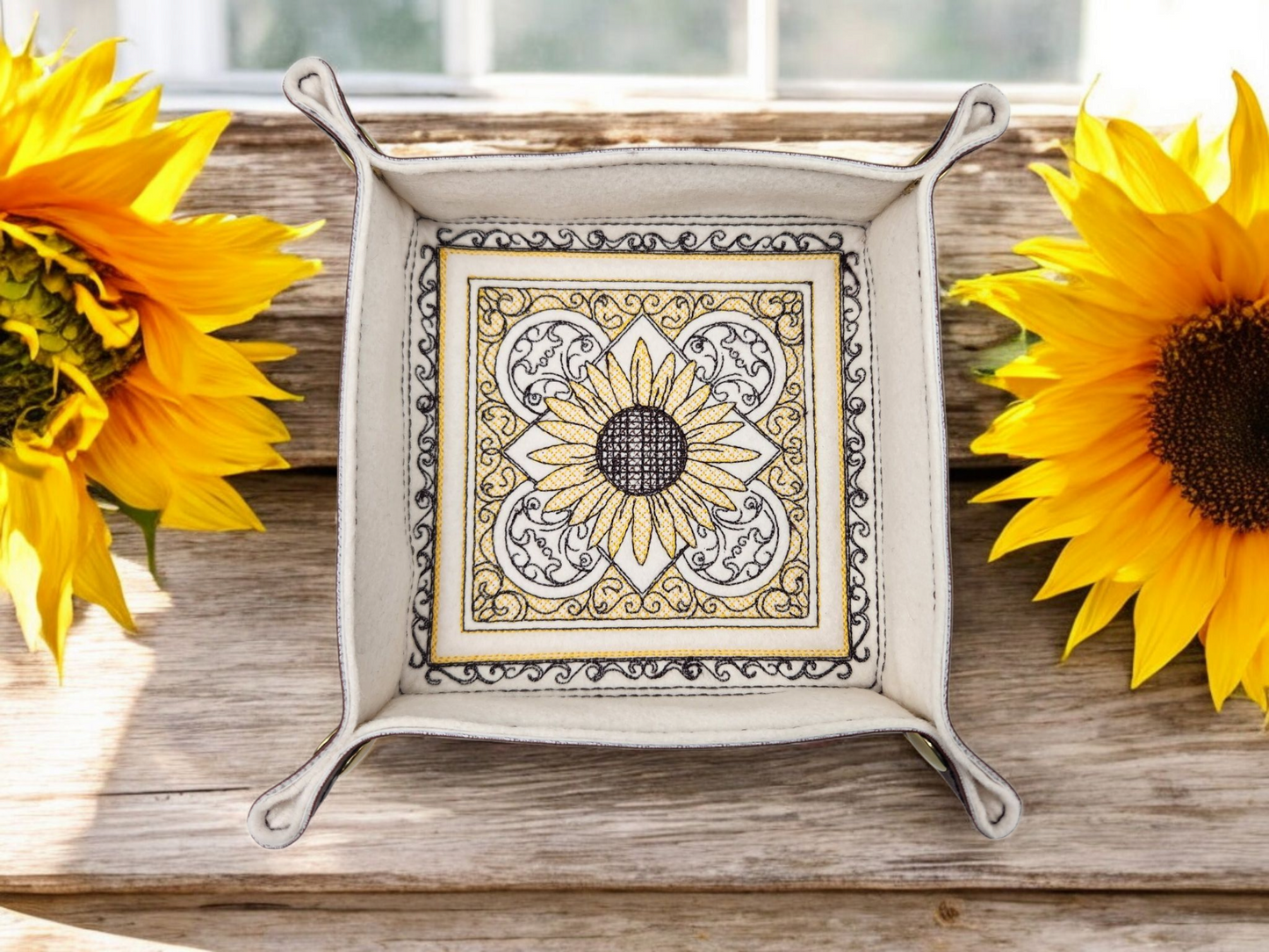 Decorative Sunflower dice tray