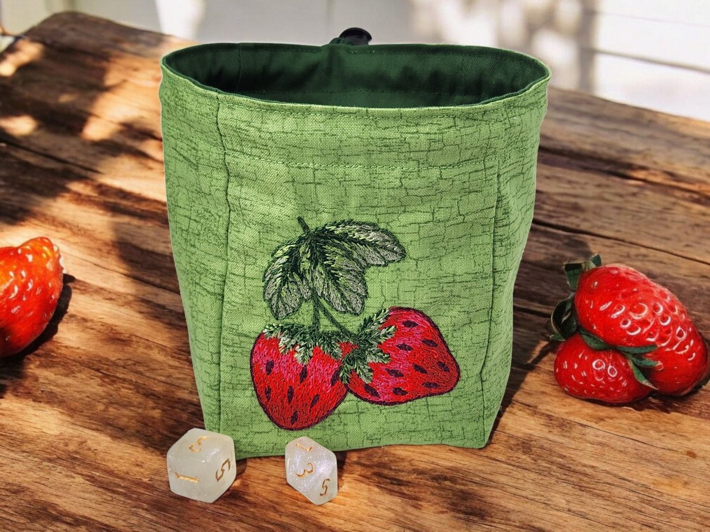 Strawberry dice bag
