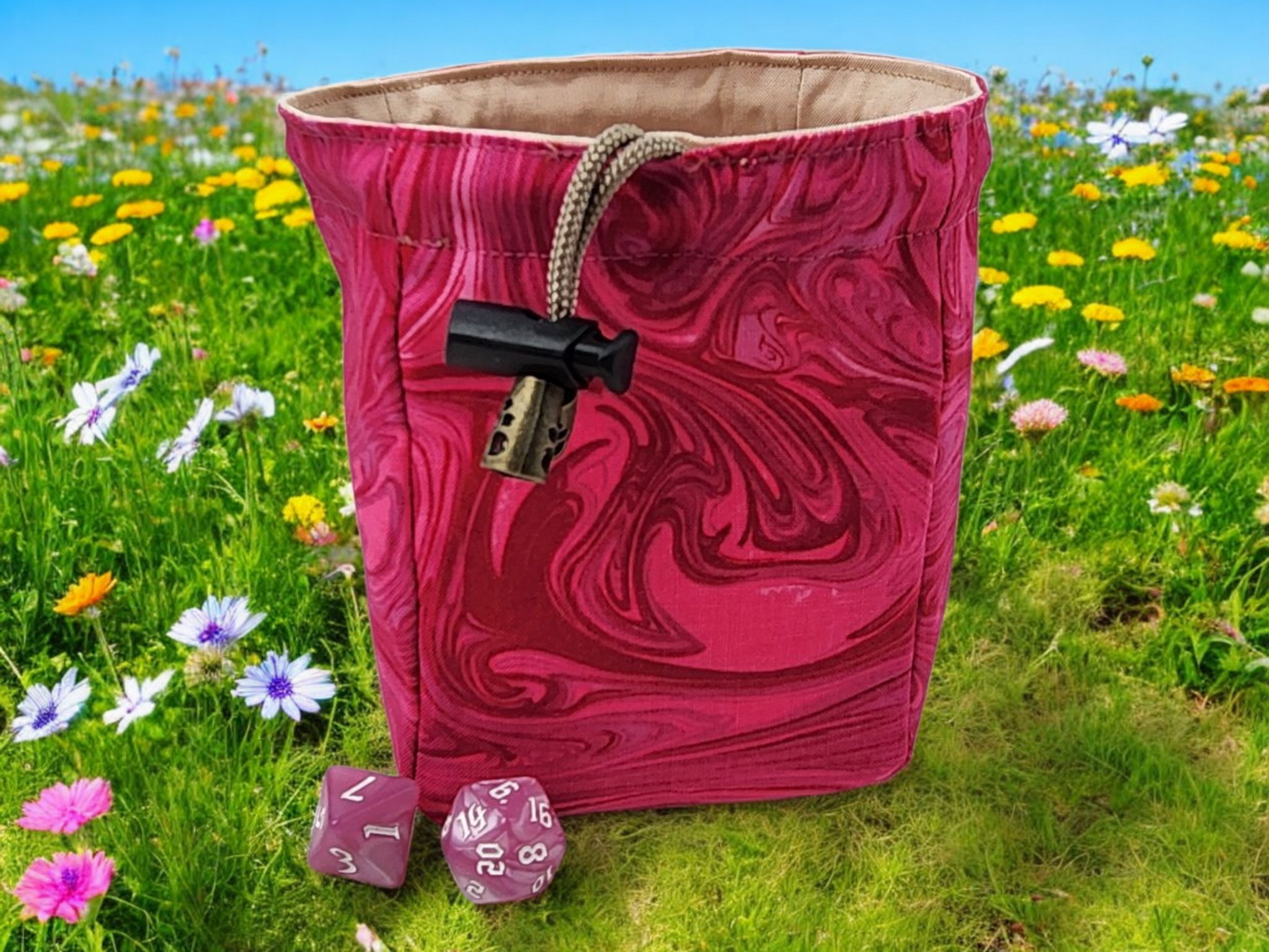 Jackalope and Rose Dice Bag