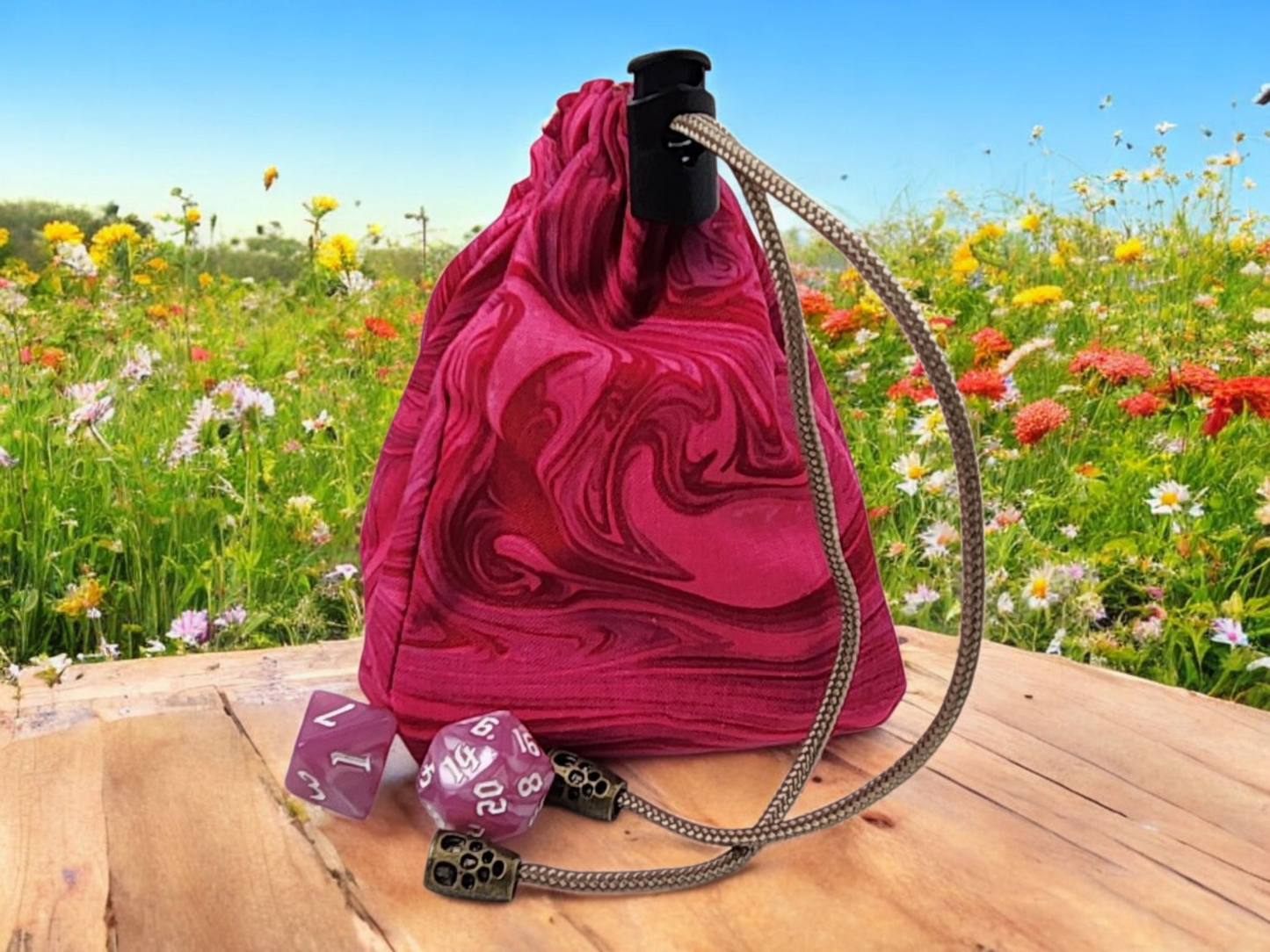 Jackalope and Rose Dice Bag