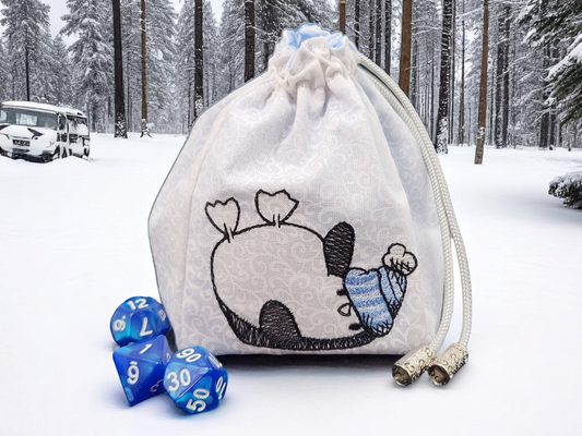 Handmade Reversible Dice Bag - Penguin Design