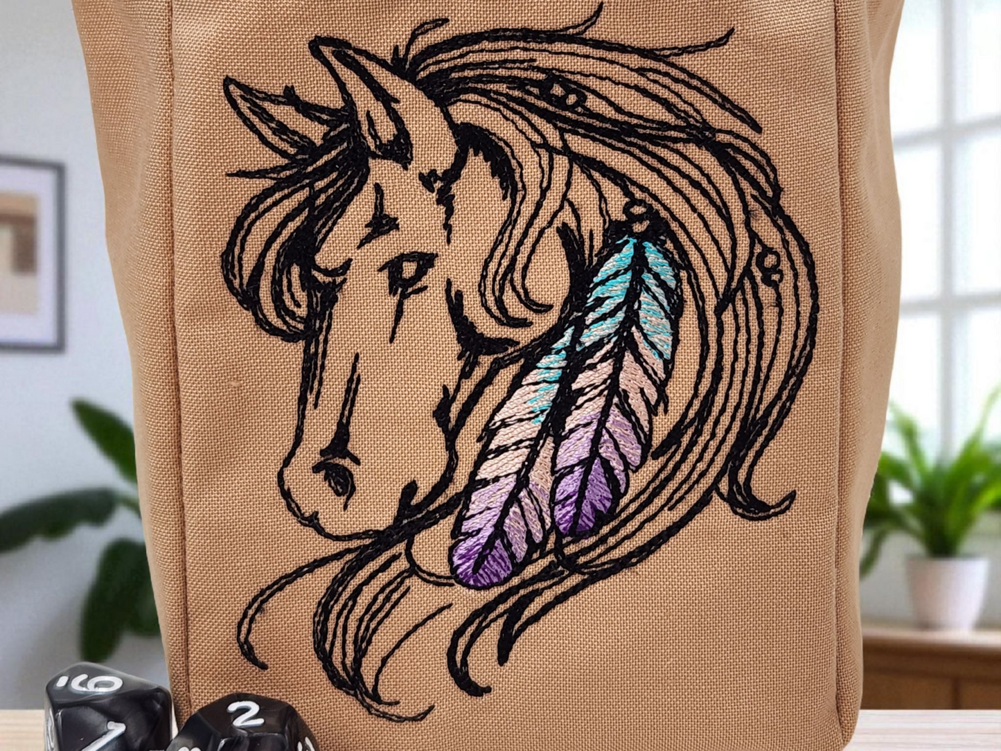 Horse design dice bag