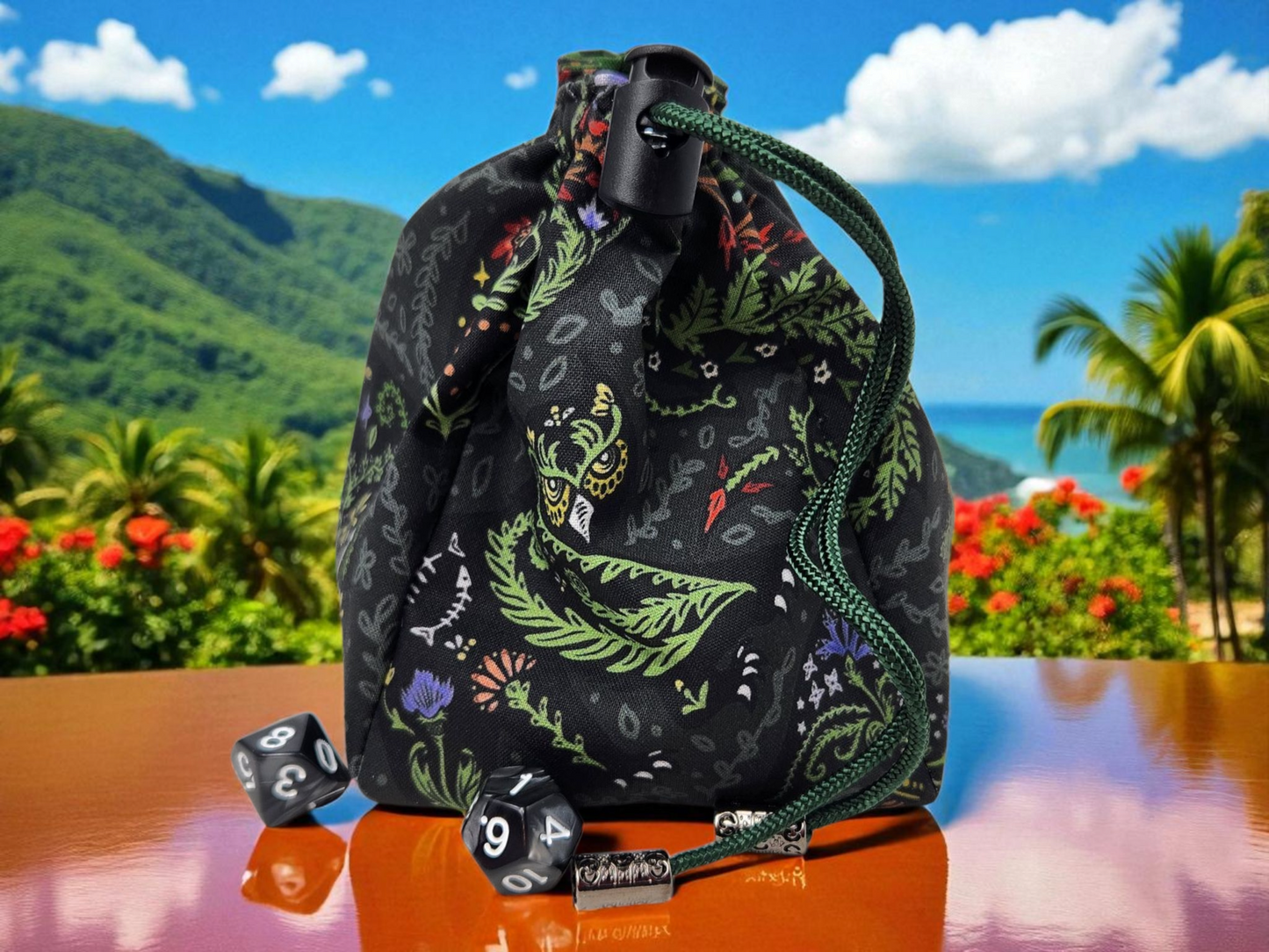 Fantasy themed folk art style Extra Large Dice Bag