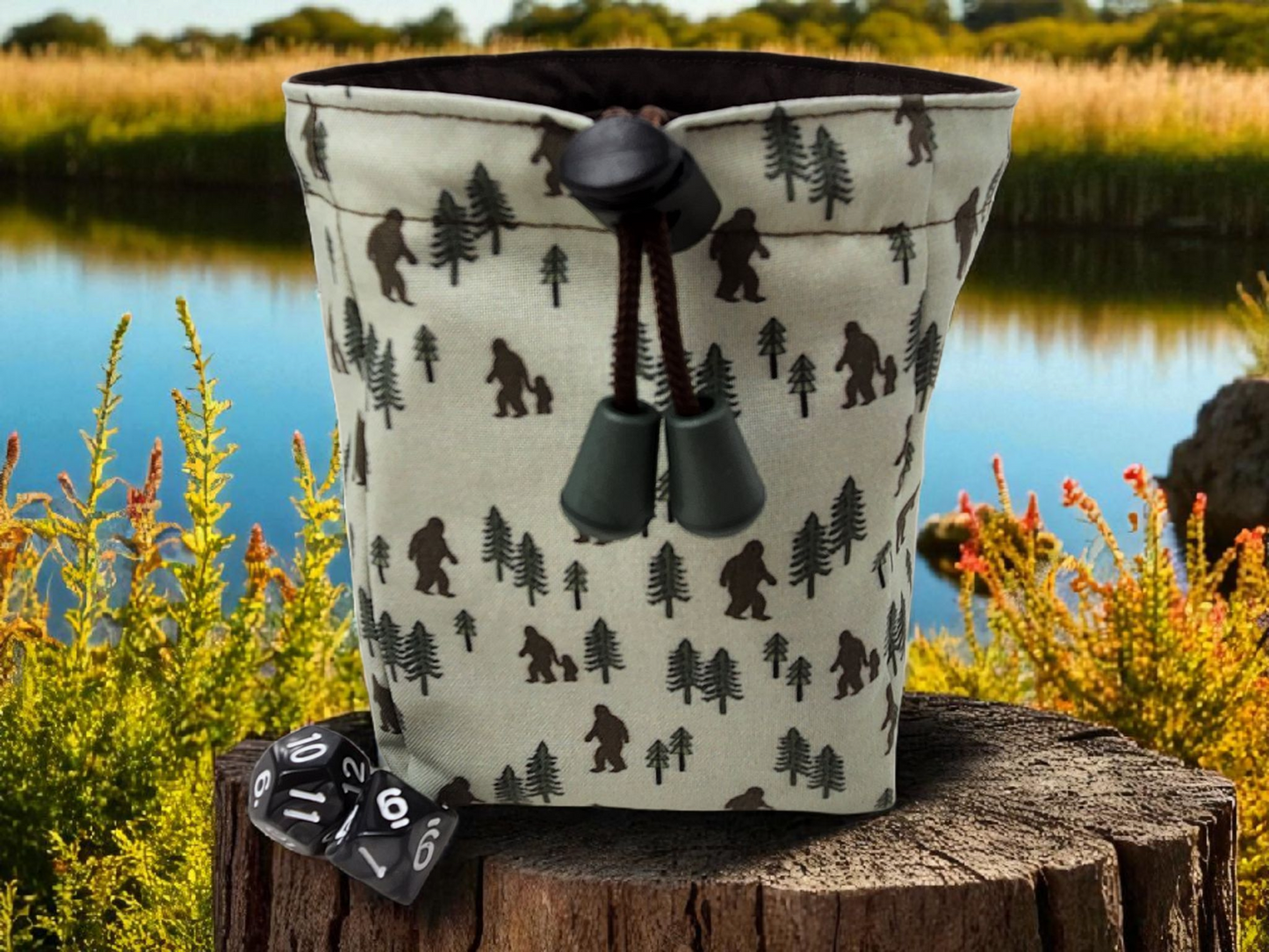 Bigfoot gift set, dice tray and dice bag
