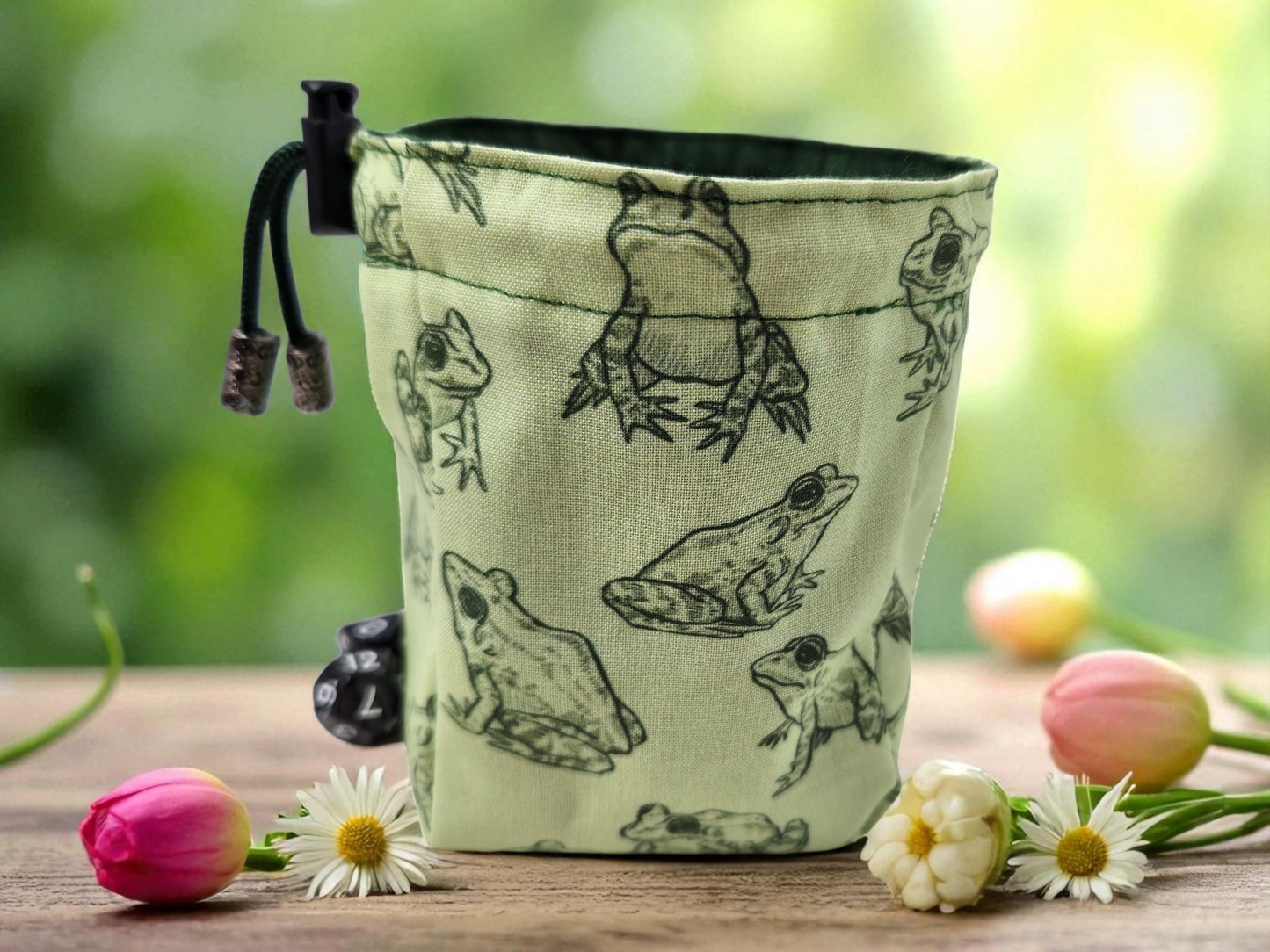 Frog gift set, dice tray and dice bag