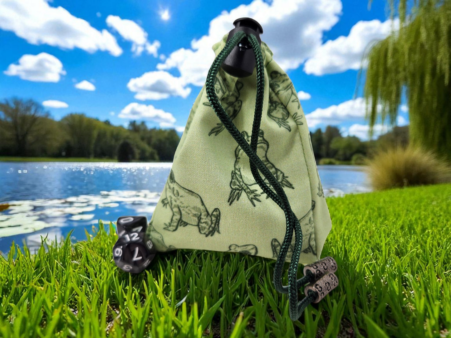 Frog gift set, dice tray and dice bag