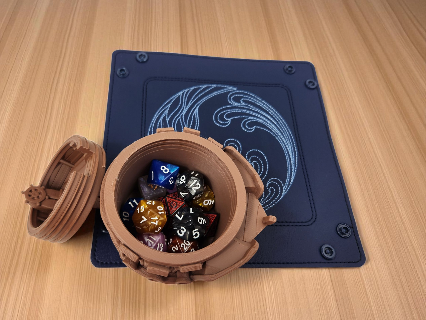 Sea worthy gift set, wave tray and ship dice container