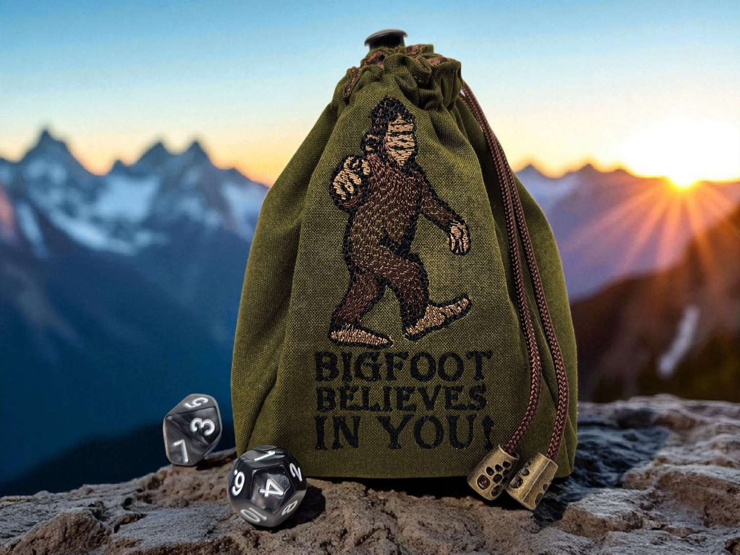 Bigfoot believes in you, dice bag