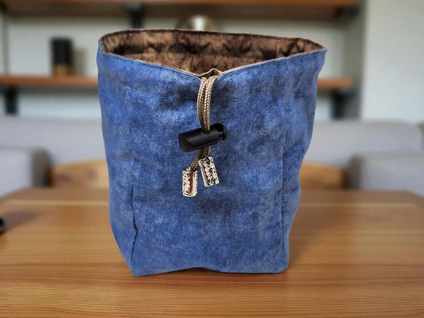 Majestic blue dragon dice bag, extra large