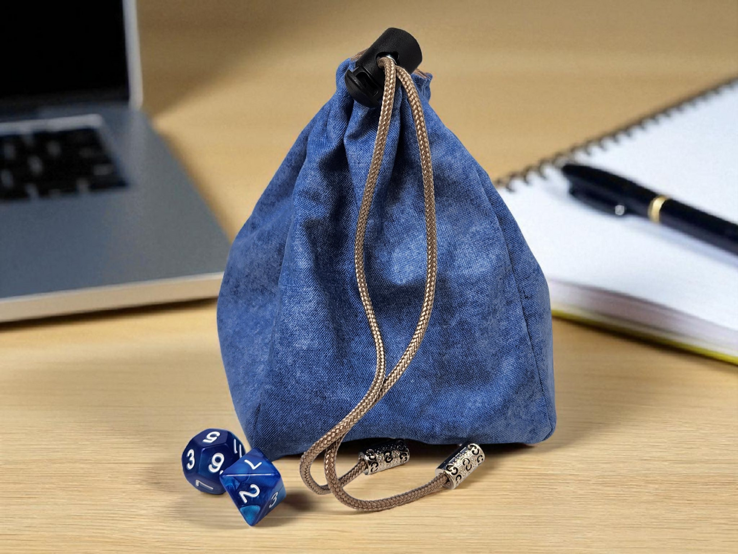 Majestic blue dragon dice bag, extra large