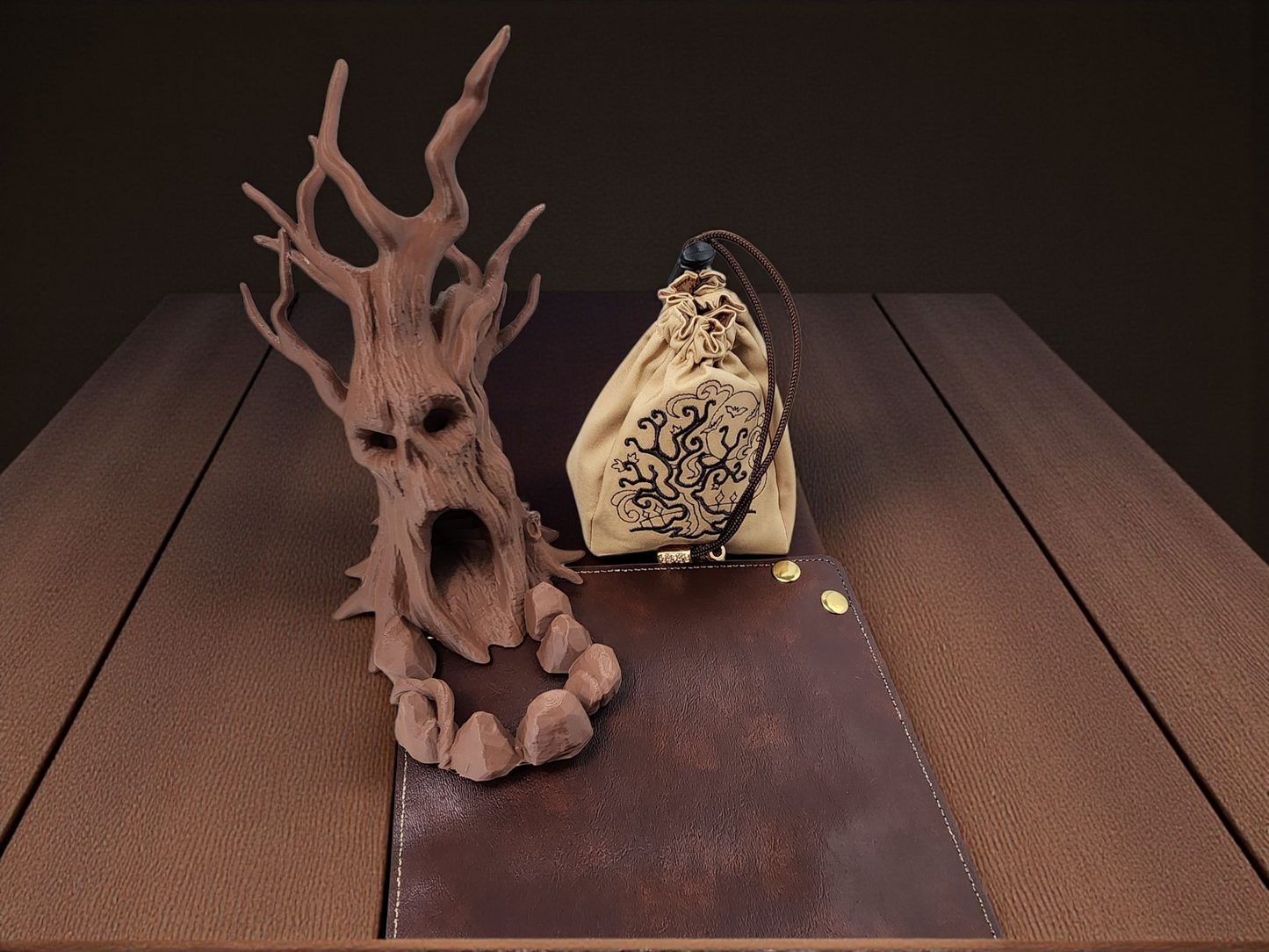 Creepy tree gift set, dice tower, dice bag and dice tray