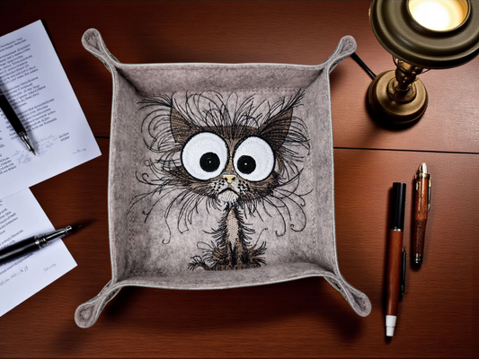 Frazzled cat dice tray