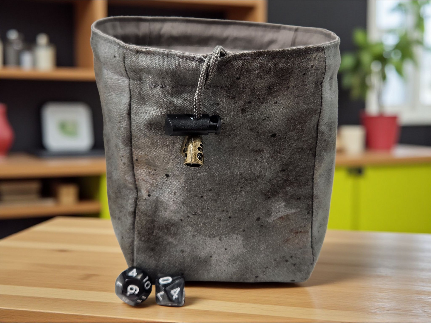 Frazzle cat gift set, dice bag and dice tray.