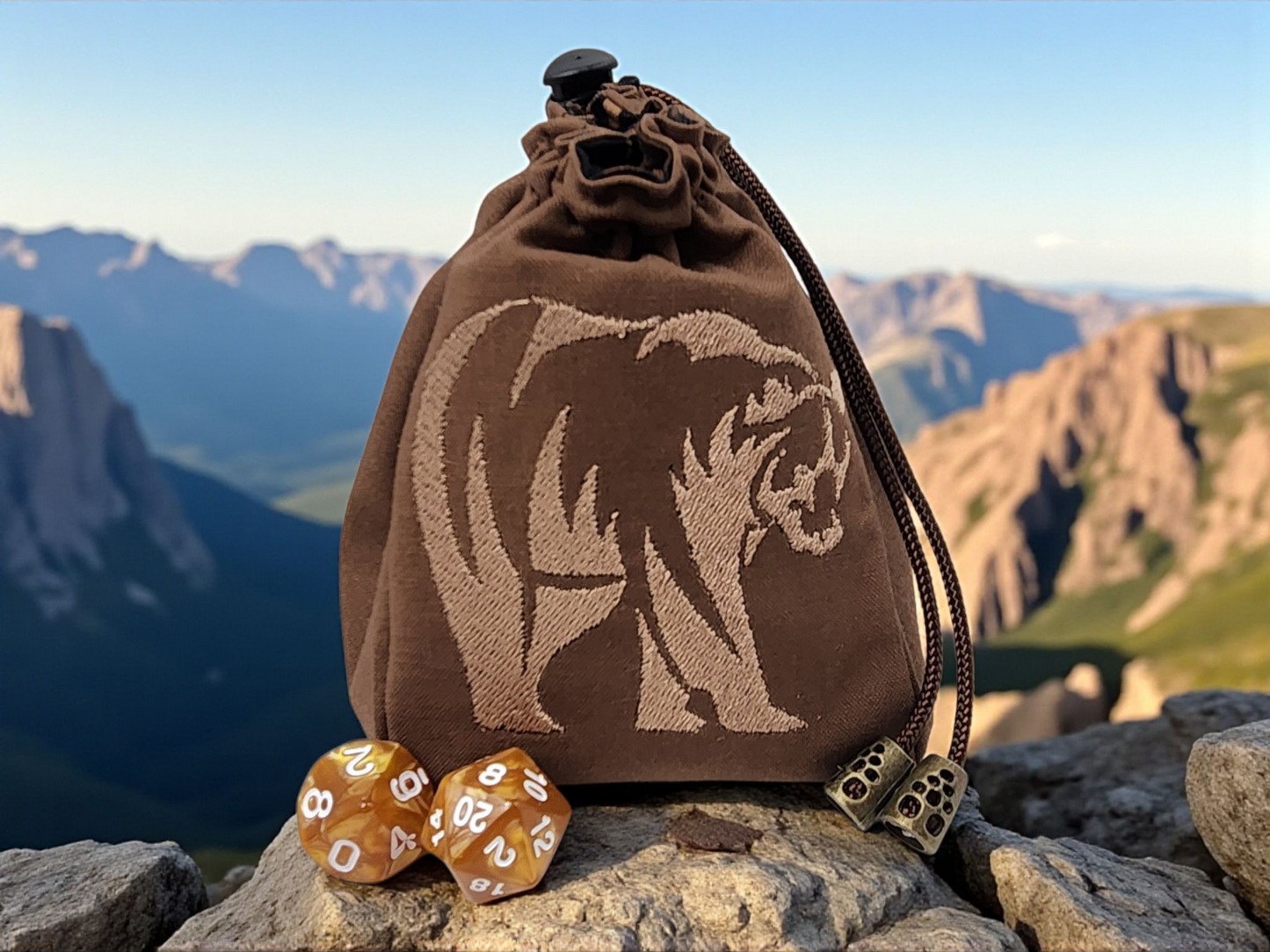 Brown bear dice bag