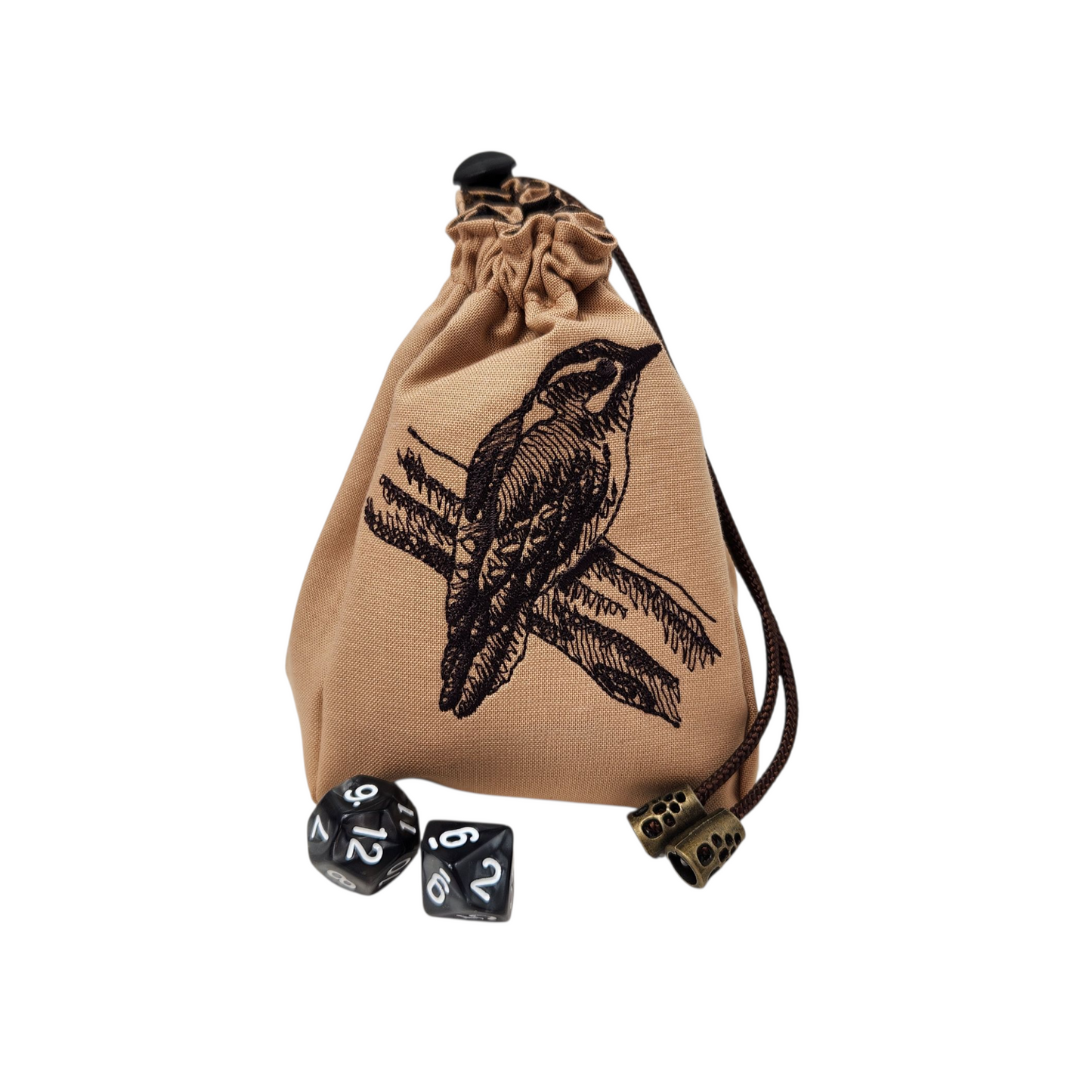 Downy Woodpecker Dice Bag for Tabletop Gamers