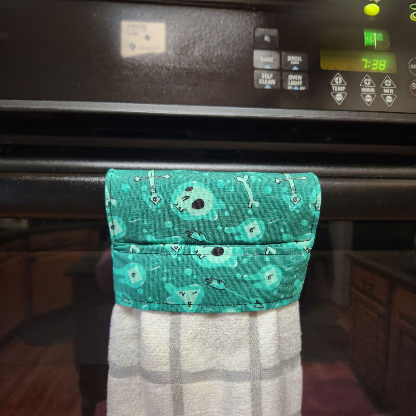 Fantasy-Themed Hanging Dish Towel - Gelatinous Cube Adventure