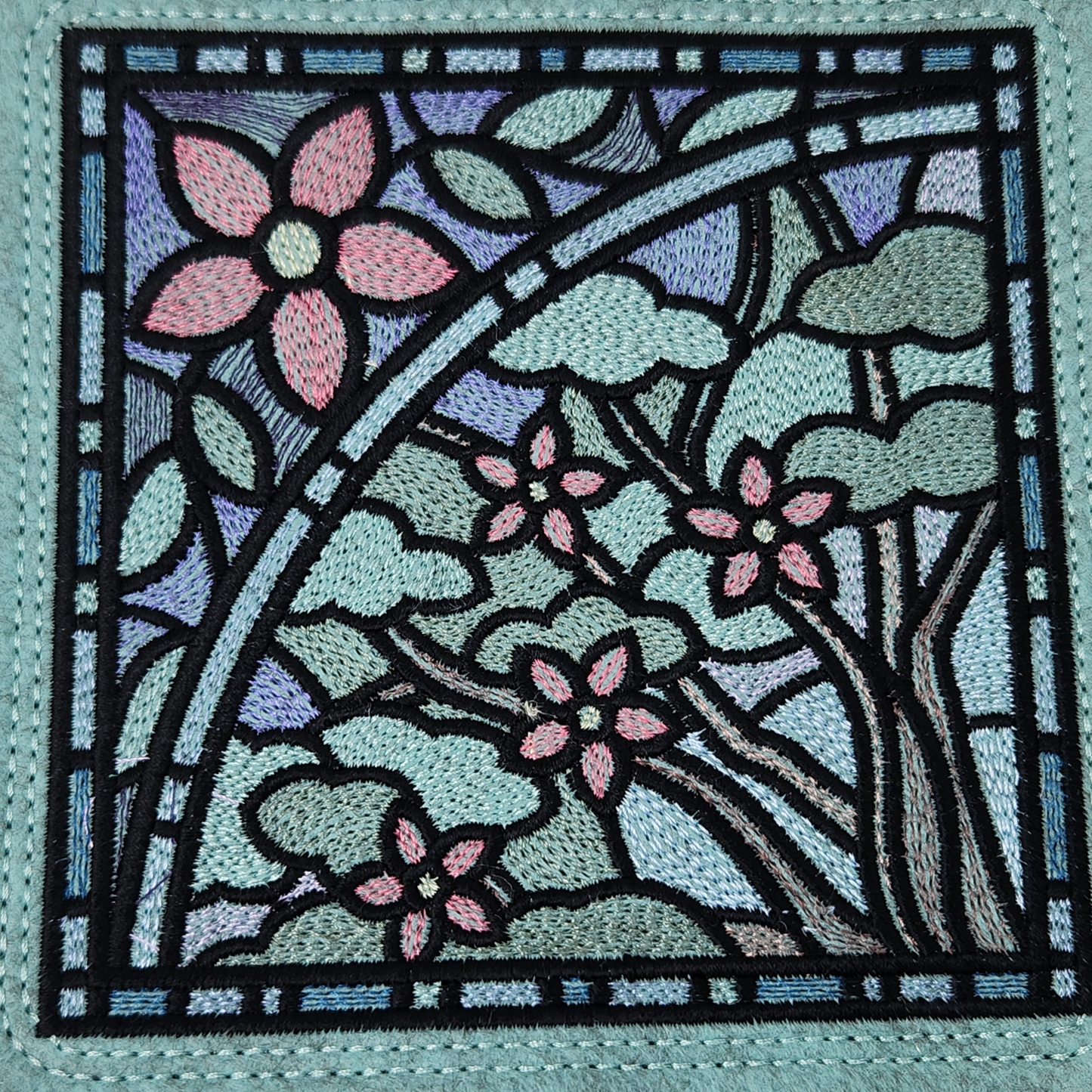 Spring time dice tray, stained glass design