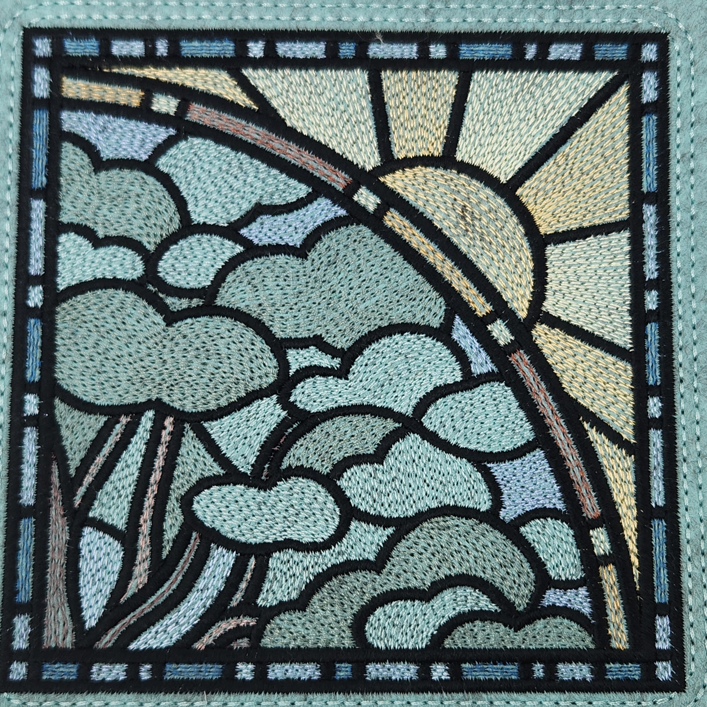 Summer time dice tray, stained glass design