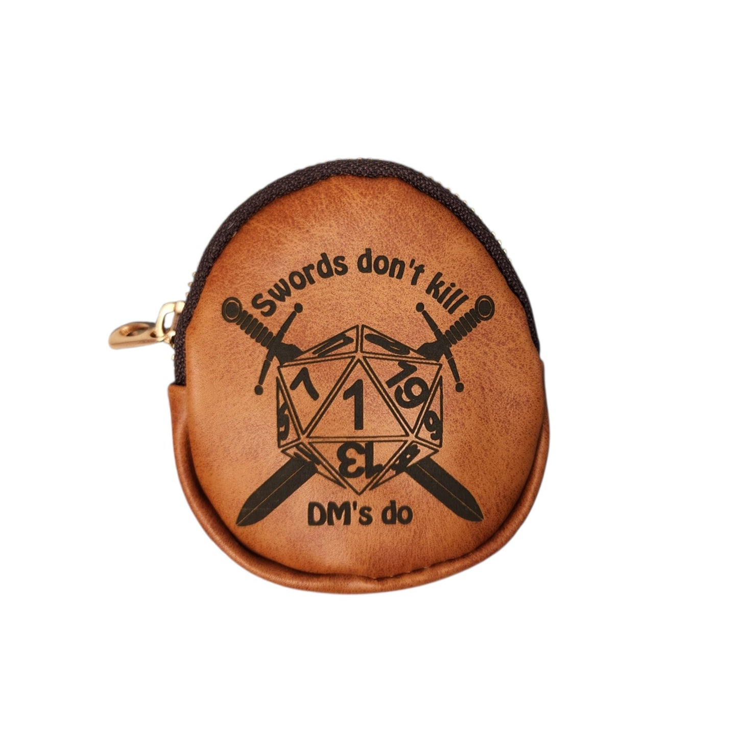 Leather keychain dice pouch, TTRPG