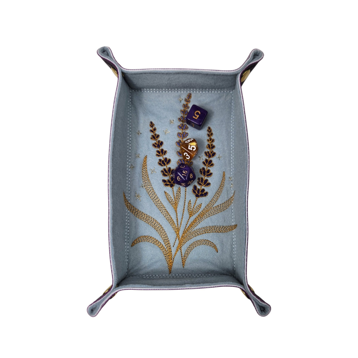 Lavander floral dice tray, rectangle dice tray