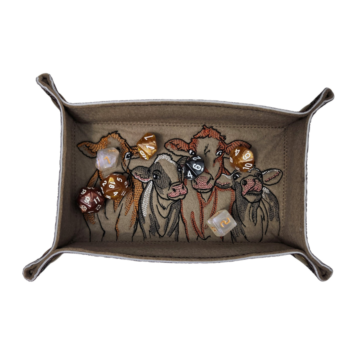 Cow dice tray, rectangle dice tray