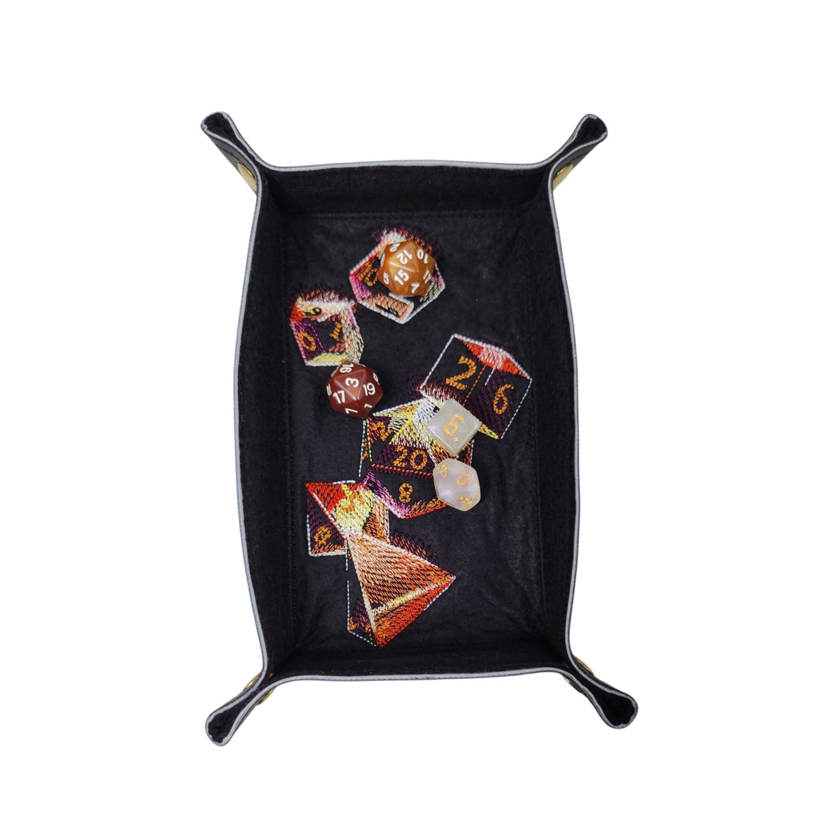 Rolling dice themed, rectangle dice tray
