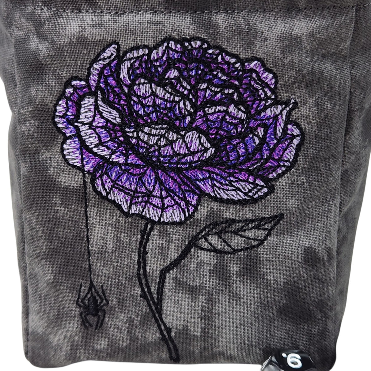 Rose and Spider dice bag