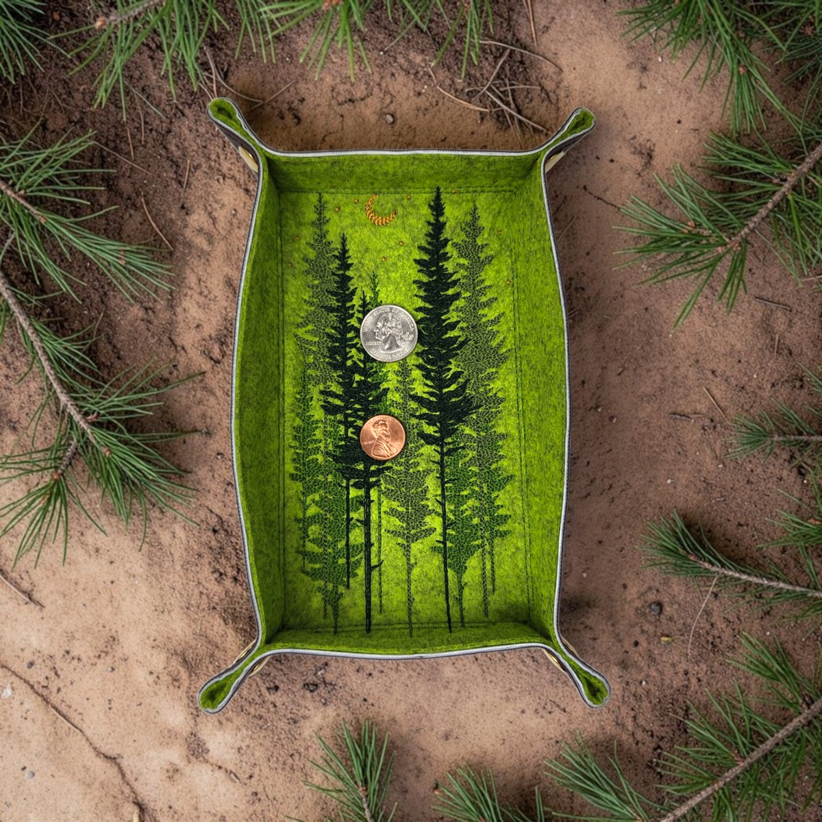 Pine forest dice tray, rectangle