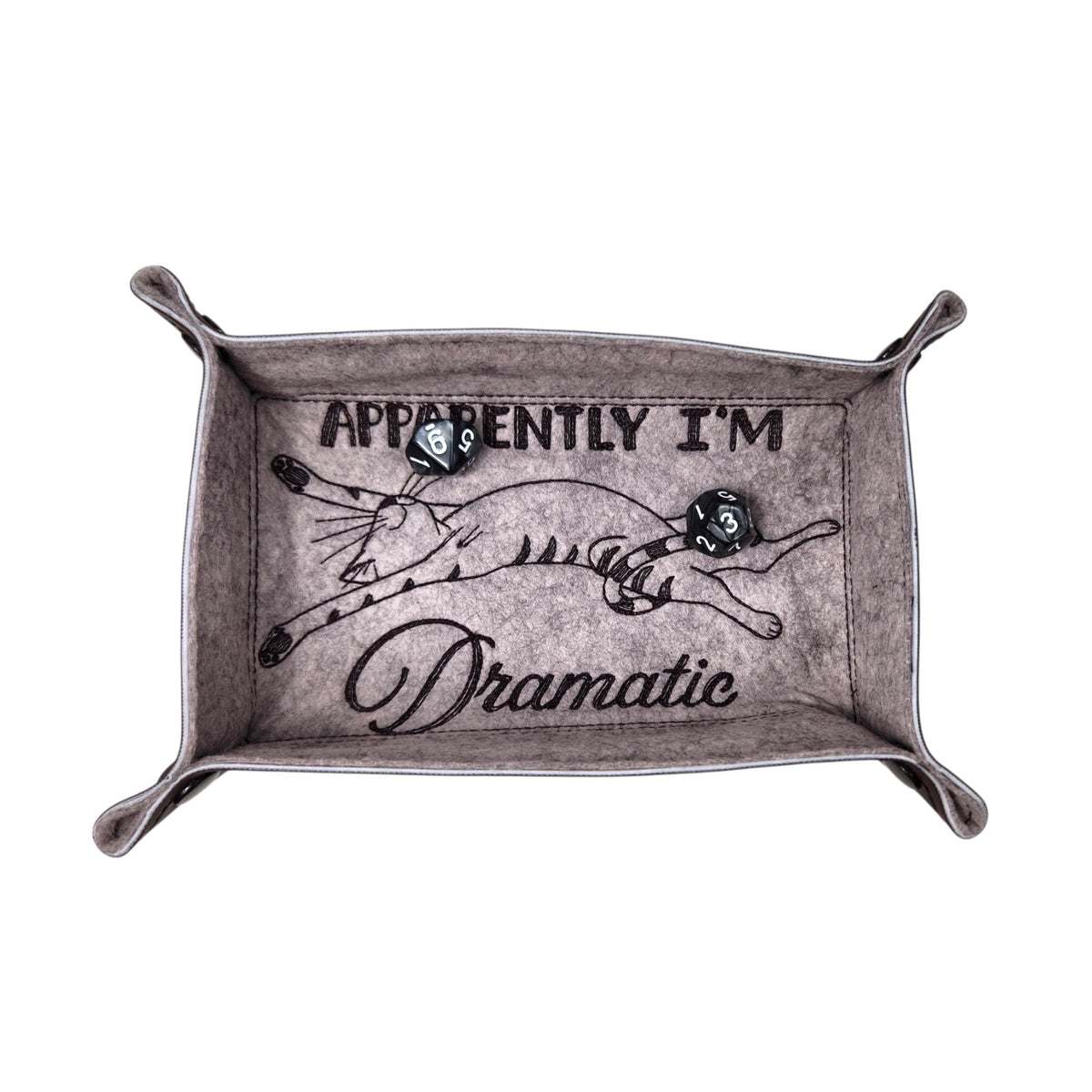 Dramatic cat dice tray, rectangle