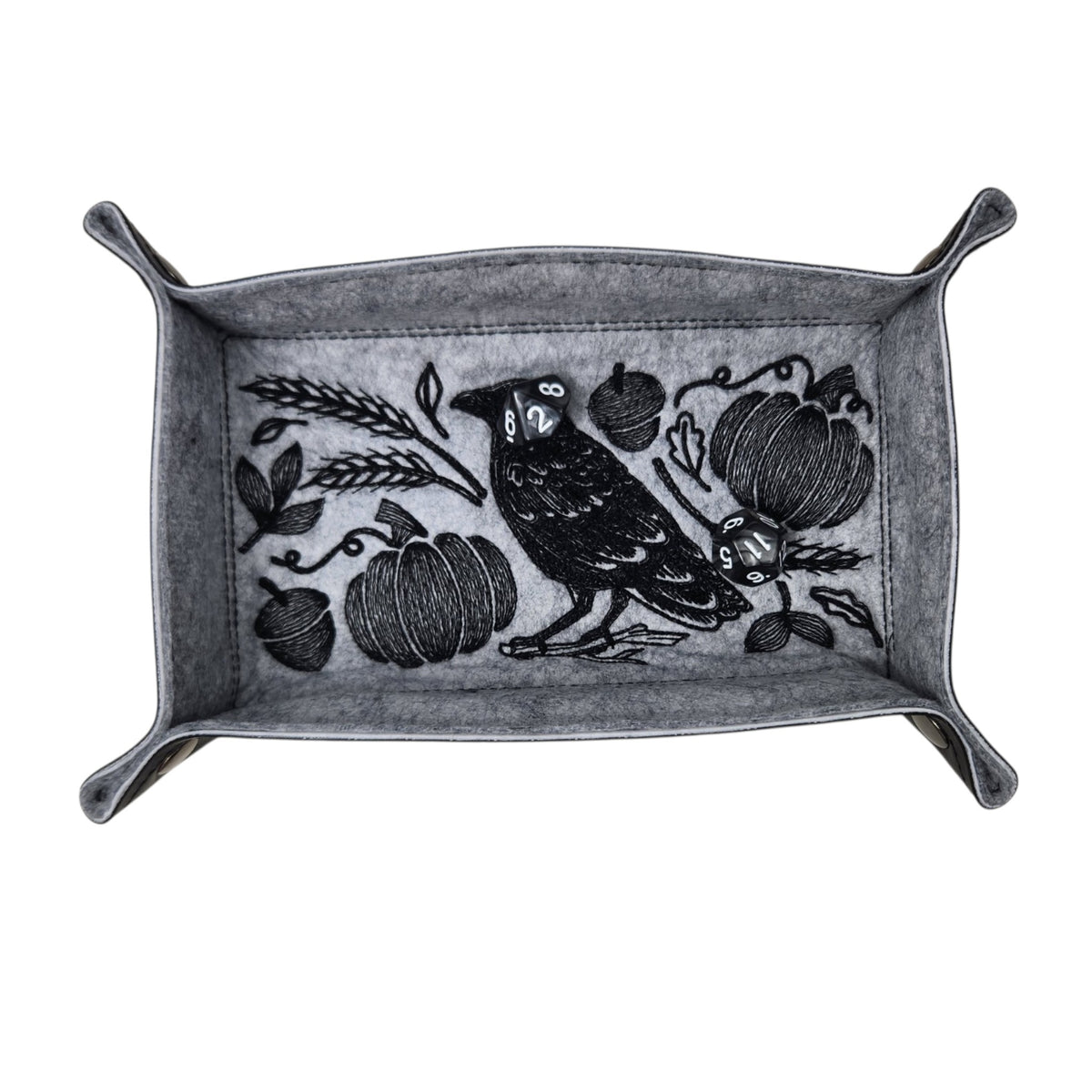 Autumn raven dice tray, rectangle