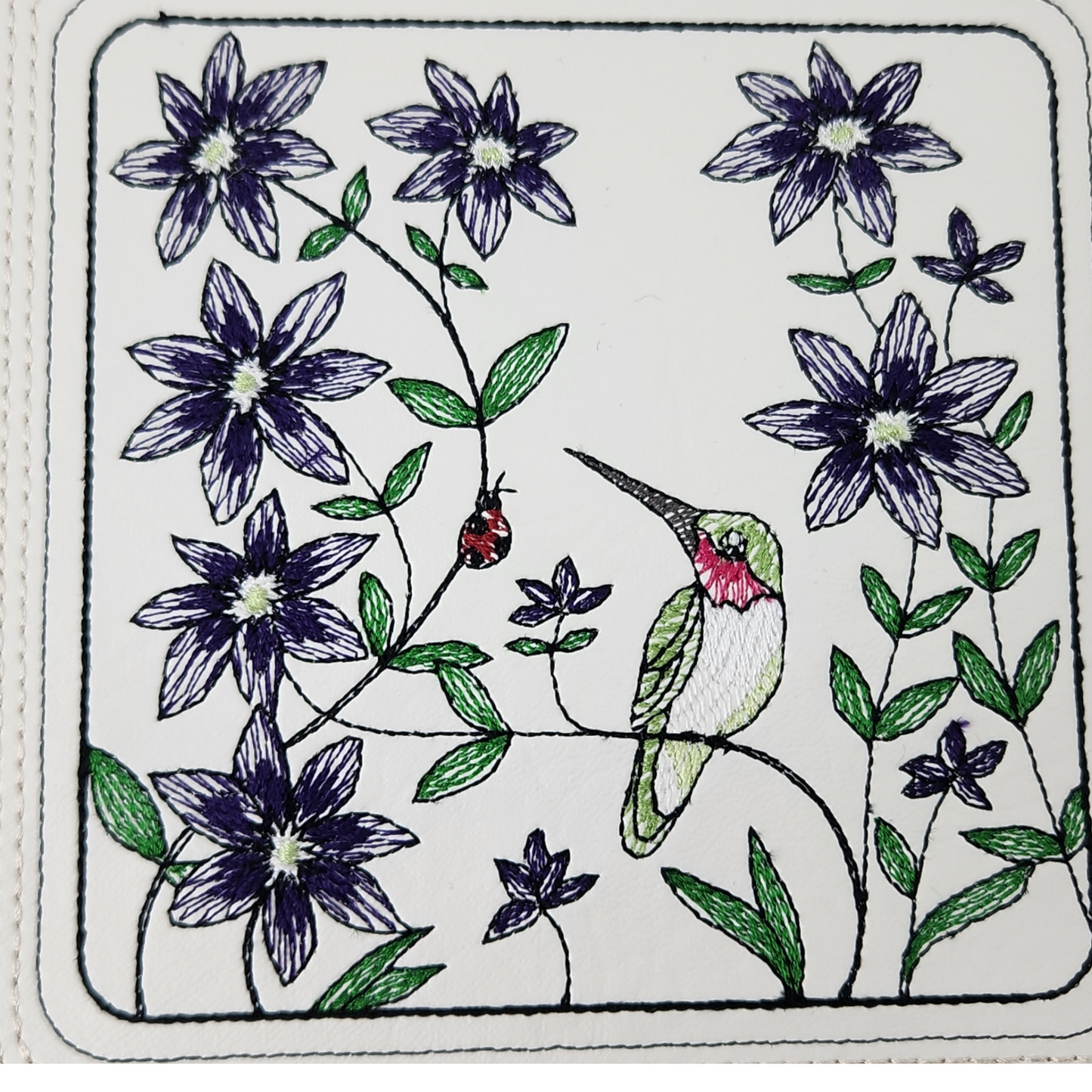 Hummingbird and purple flower dice tray