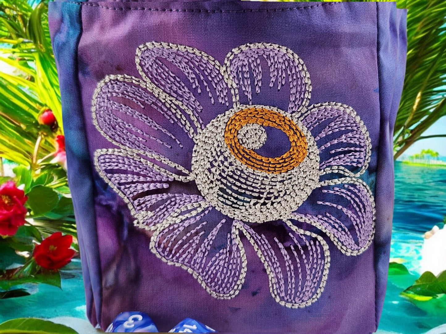 Alien flower dice bag - Rowan Gate