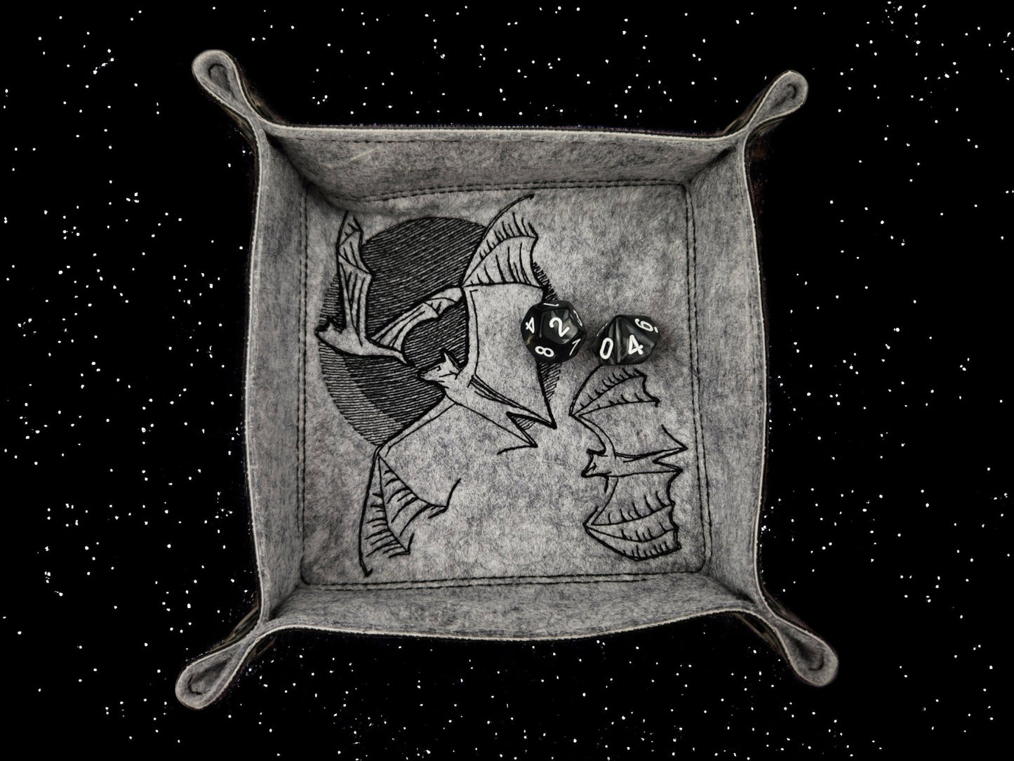 Bats in flight dice tray - Rowan Gate