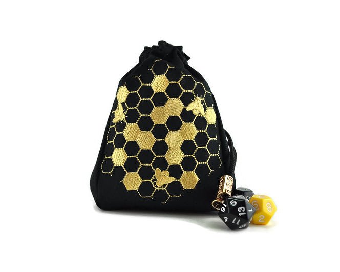 Bee and honeycomb Dice Bag - Rowan Gate