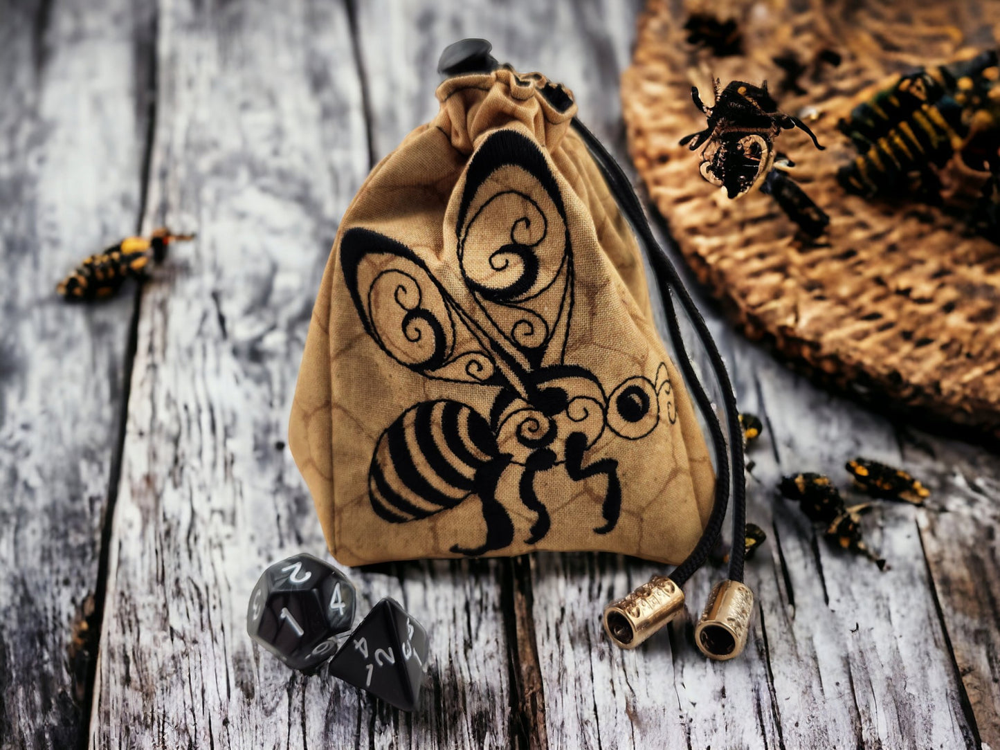 Bee in Flight Dice Bag - Rowan Gate