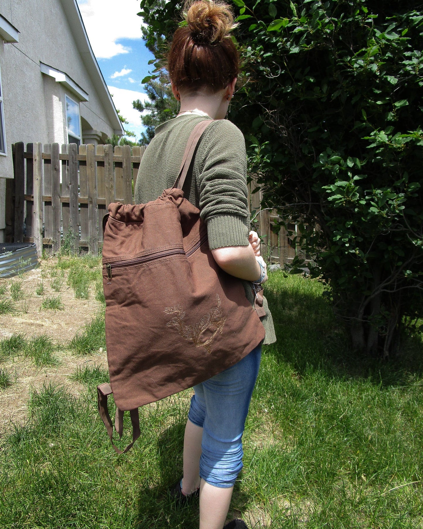 Cinch Bag with Stag - Rowan Gate
