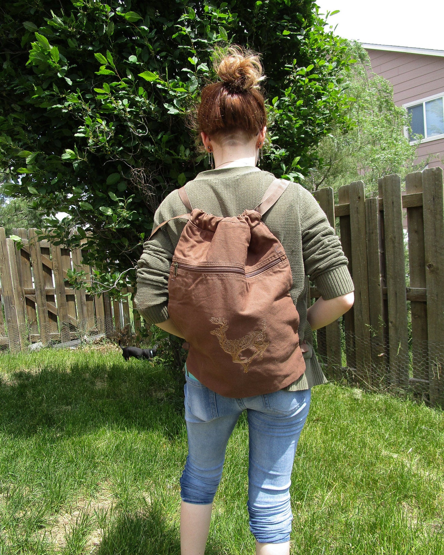 Cinch Bag with Stag - Rowan Gate