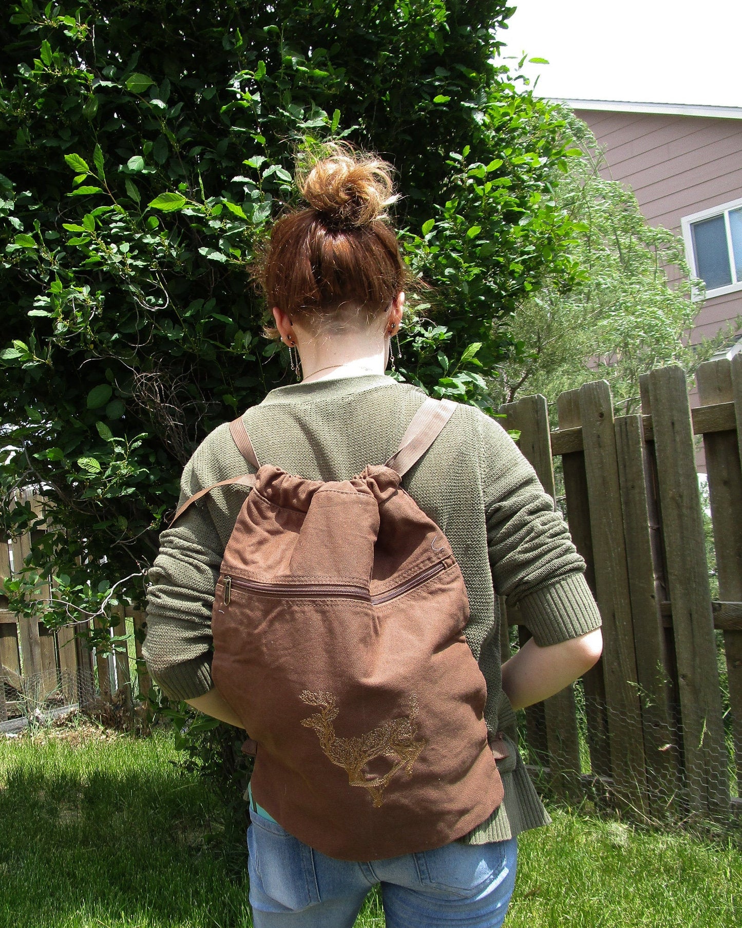 Cinch Bag with Stag - Rowan Gate