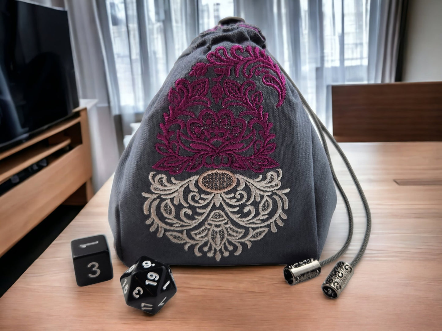 Decorative Gnome dice bag - Rowan Gate