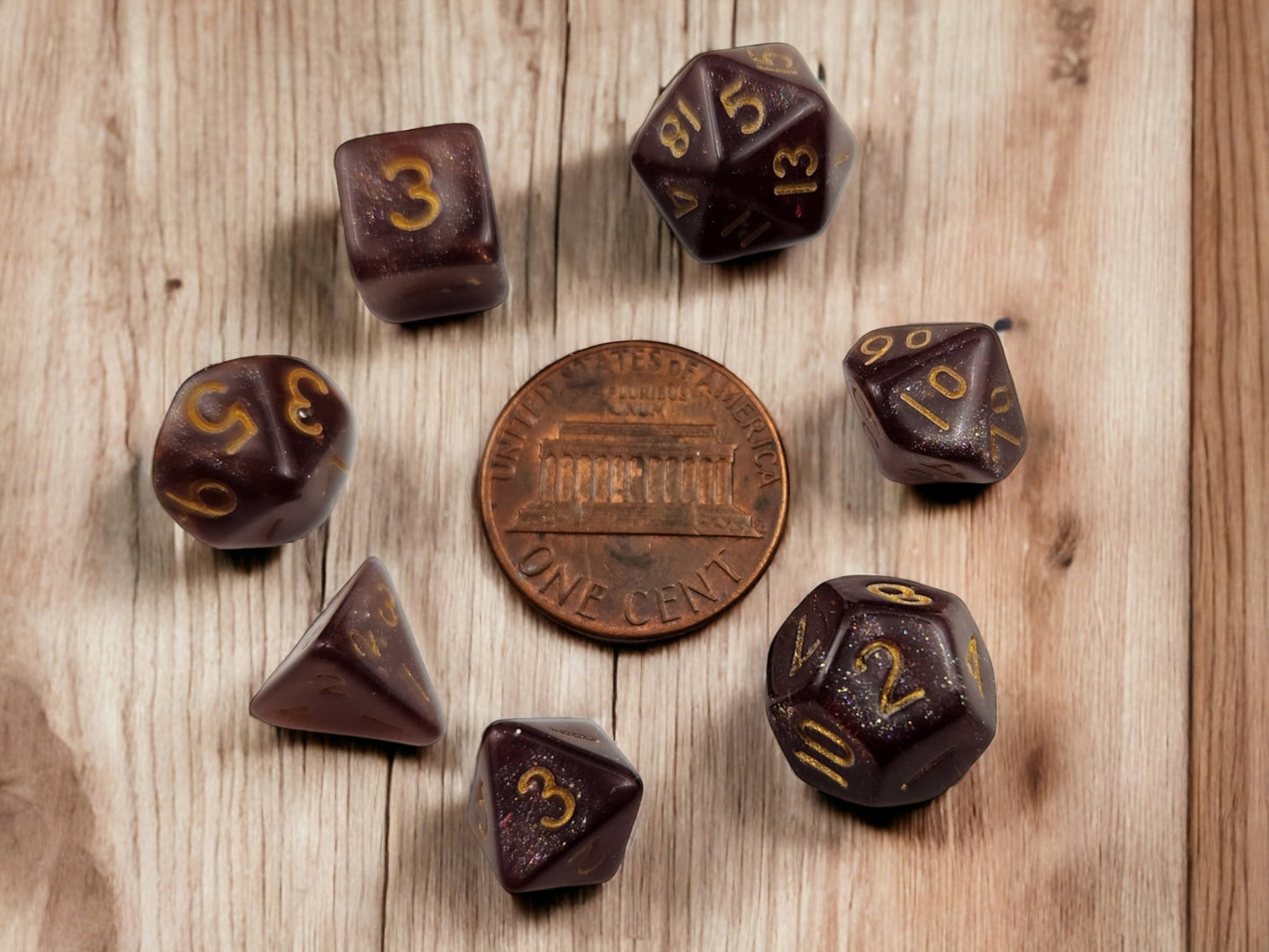 dnd mini dice set, Earth Magic - Rowan Gate