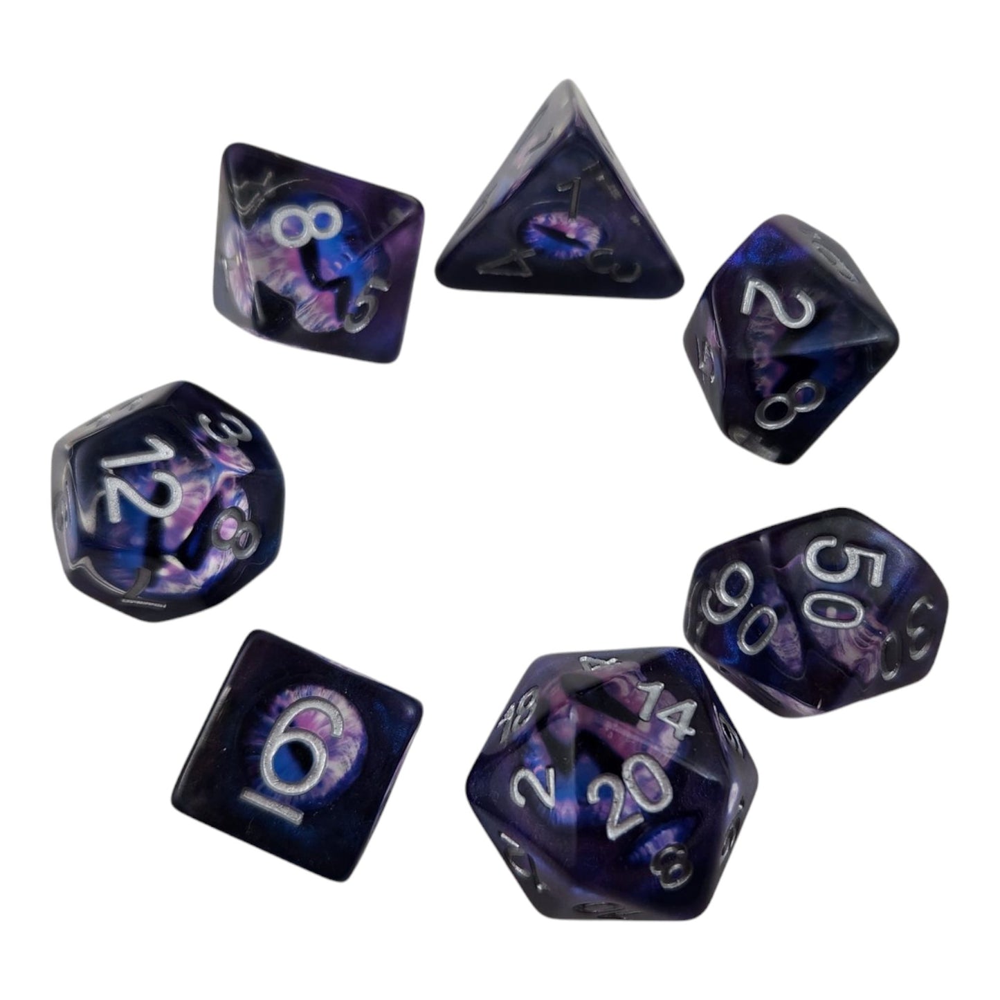 Dragon Eye Dice Set (purple/blue) - Rowan Gate