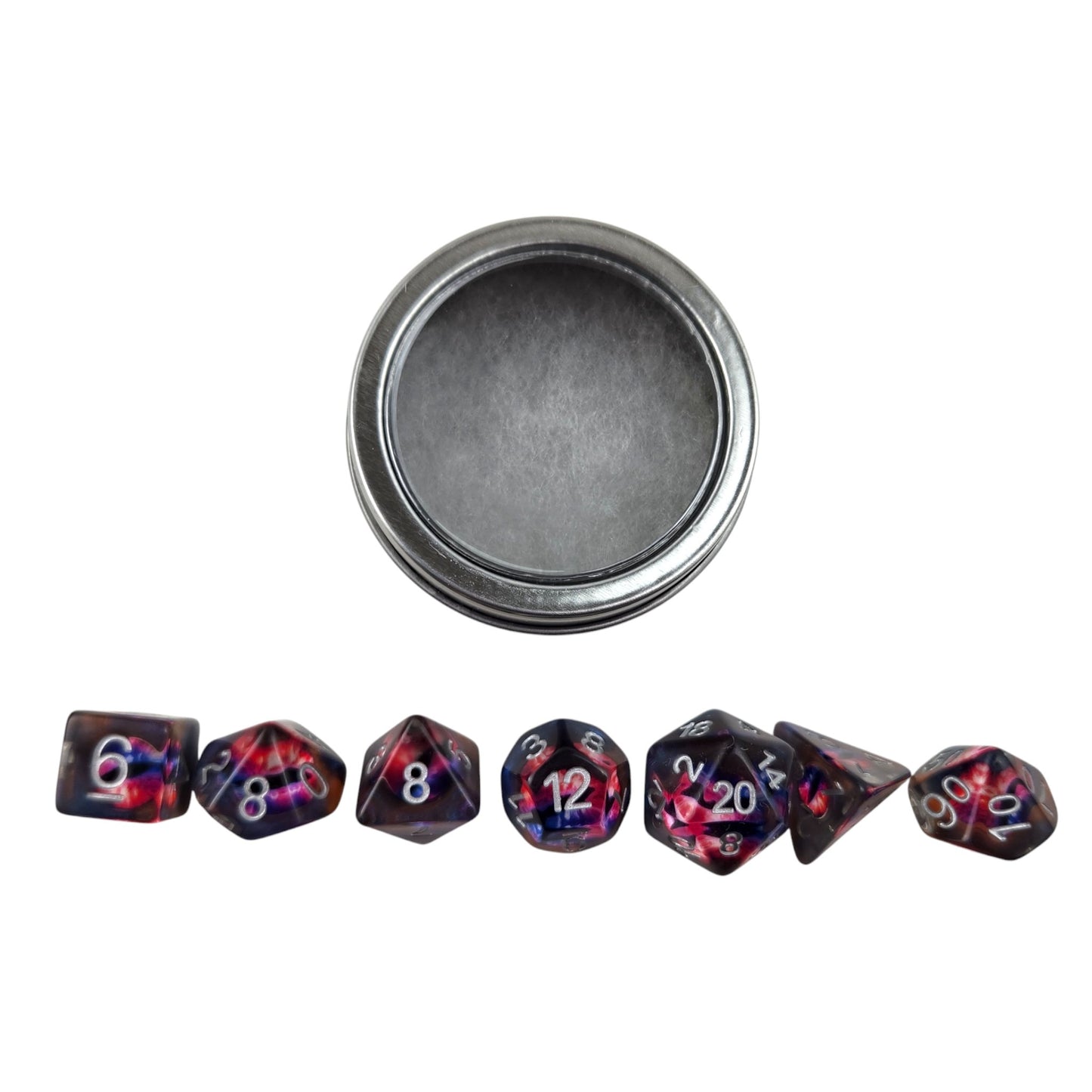 Dragon Eye Dice Set (purple/blue and bright pink) - Rowan Gate