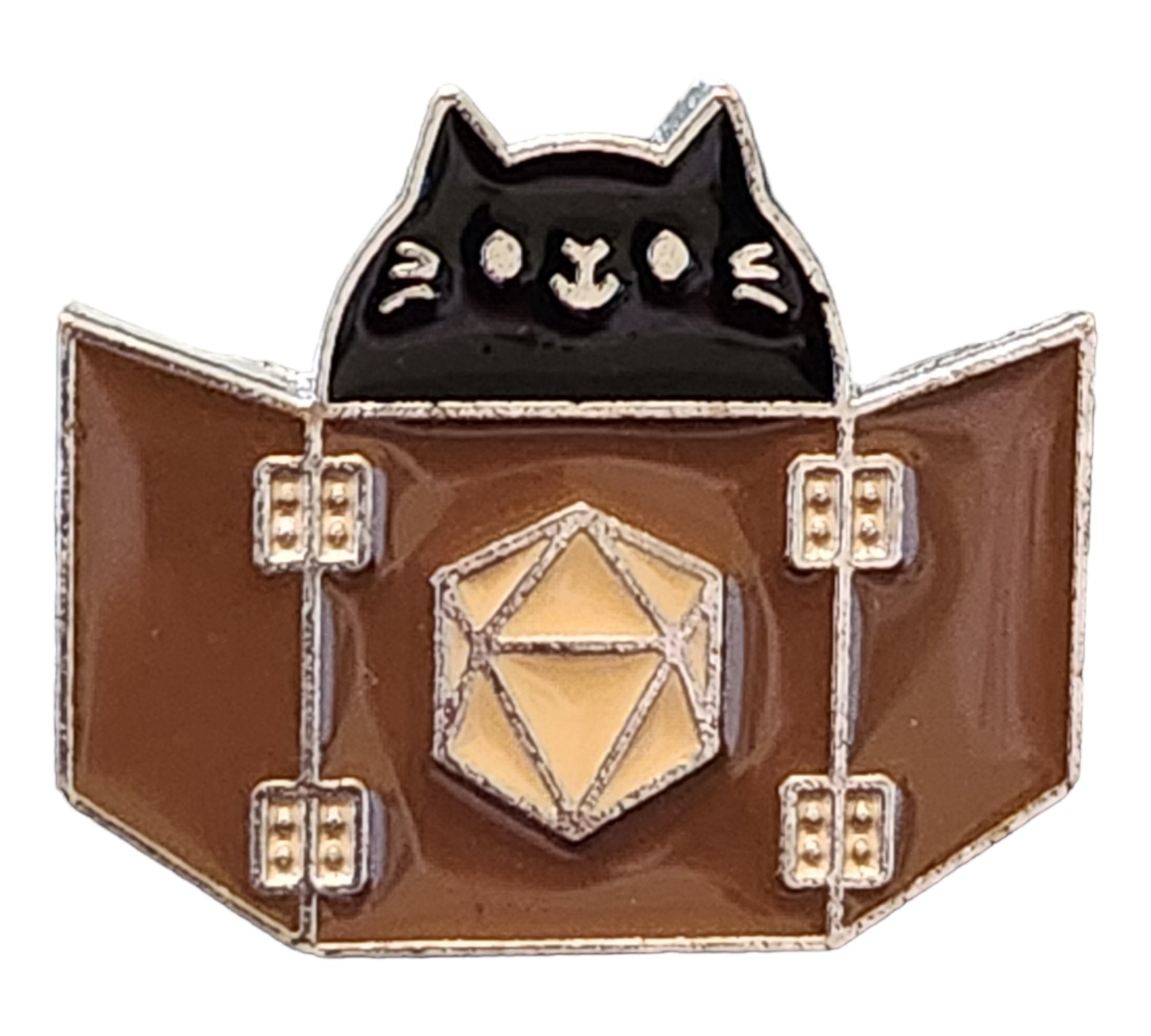 Dungeon Master Cat enamel pin – Rowan Gate