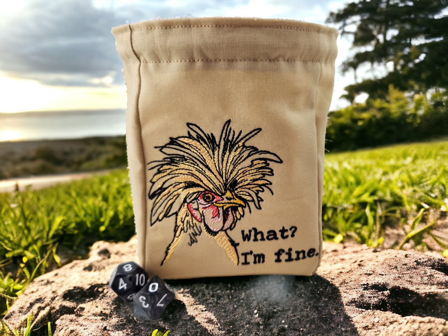Funny chicken dice bag/ extra large - Rowan Gate