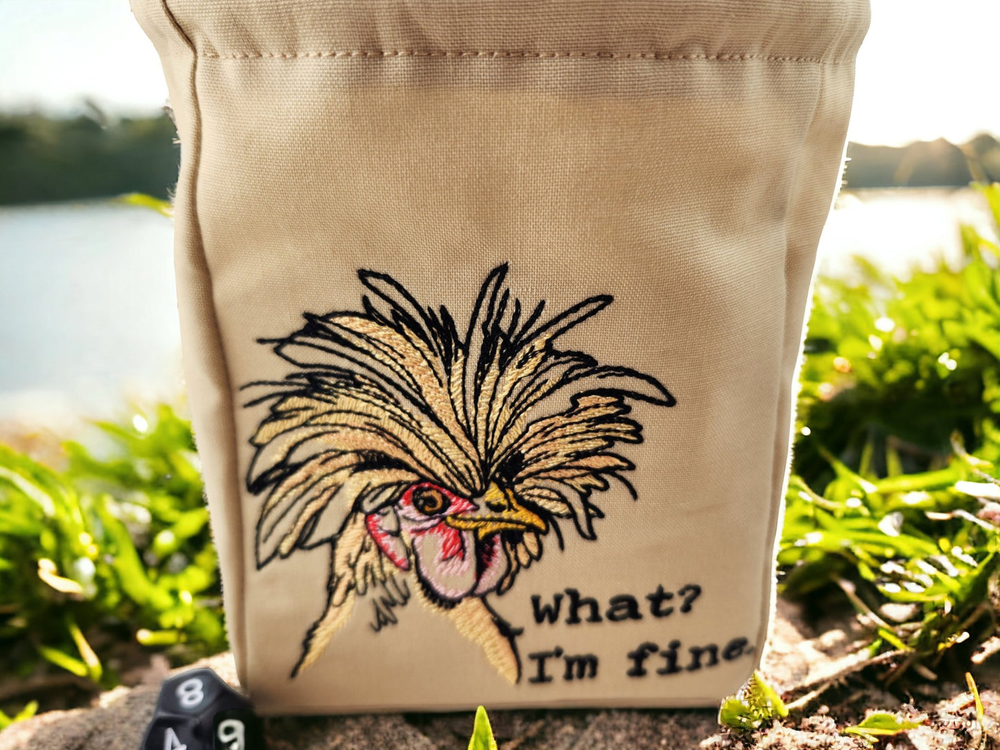 Funny chicken dice bag/ extra large - Rowan Gate