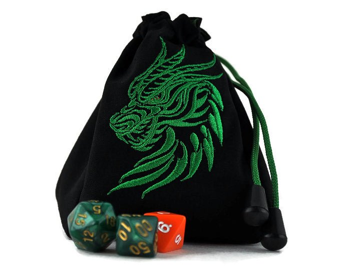 Green dragon bust dice bag - Rowan Gate